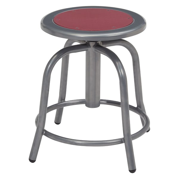 National Public Seating Adj. Stool, Wine Seat, Gry Frame, 18" H - 6818-02