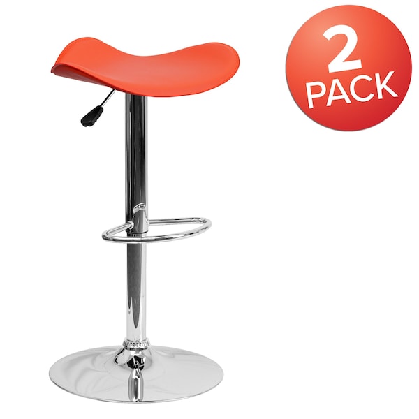 Flash Furniture Orange Vinyl Barstool, PK2 - 2-CH-TC3-1002-ORG-GG