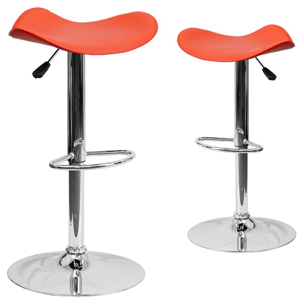 Flash Furniture Orange Vinyl Barstool, PK2 - 2-CH-TC3-1002-ORG-GG