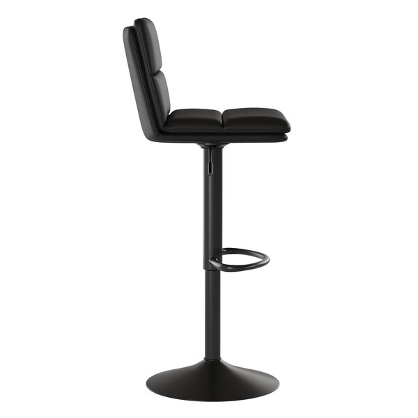 Flash Furniture Black Adjustable Height LeatherSoft Barstools, 2PK - CH-202071-BK-GG