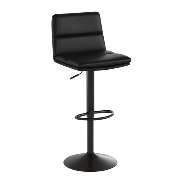Flash Furniture Black Adjustable Height LeatherSoft Barstools, 2PK - CH-202071-BK-GG