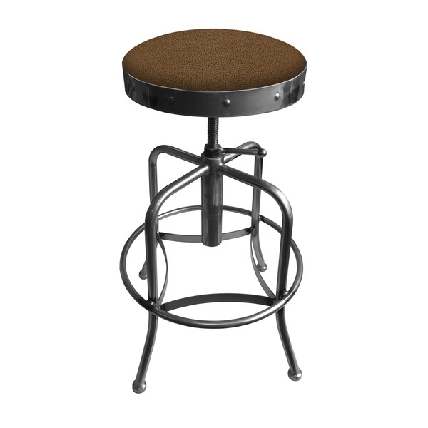 Holland Bar Stool Co Adjustable Stool, Clear Coat Finish, Rein Thatch Seat - 910CL026