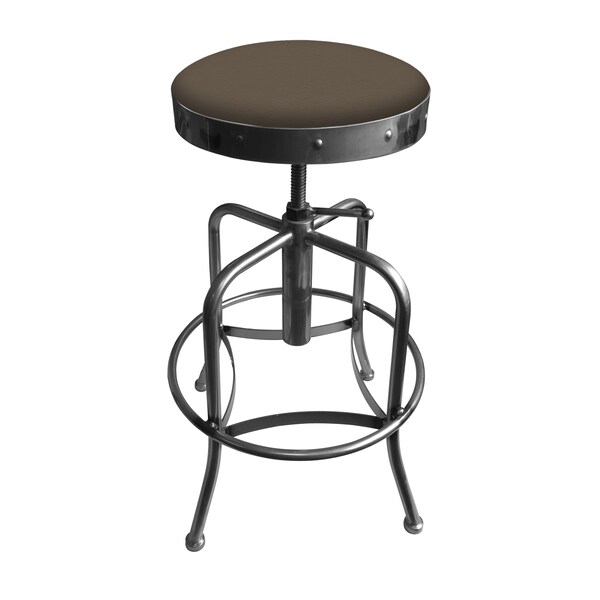 Holland Bar Stool Co Adjustable Stool, Clear Coat Finish, Canter Earth Seat - 910CL006