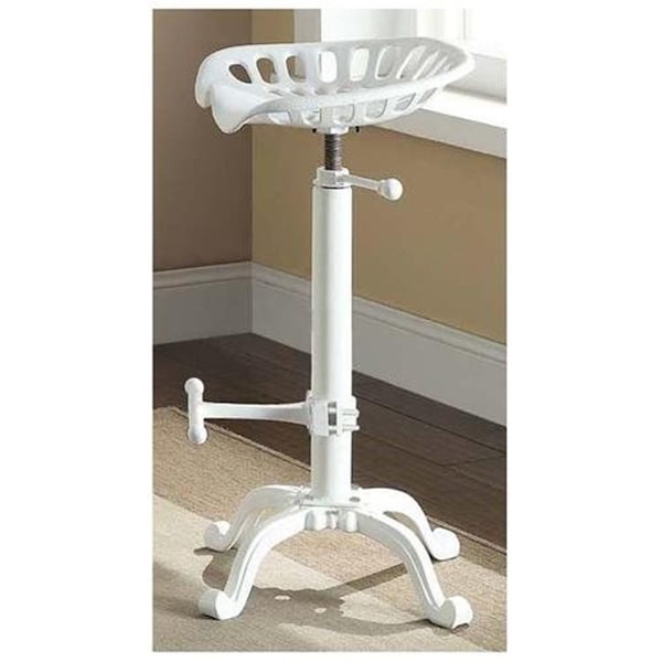 Carolina Furniture Works  Adjustable Tractor Seat Stool, White - 3200WHT