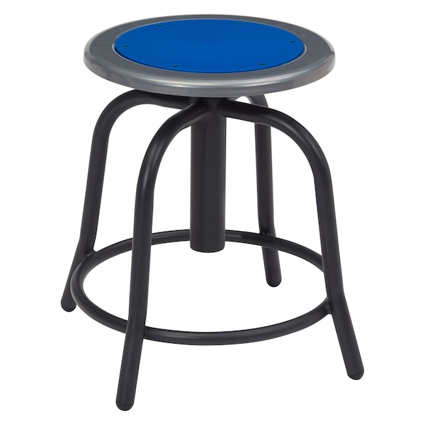 National Public Seating Height Adjust Swivel Stool, 18"-24", Persian Blue Seat/Black Frame - 6825-10