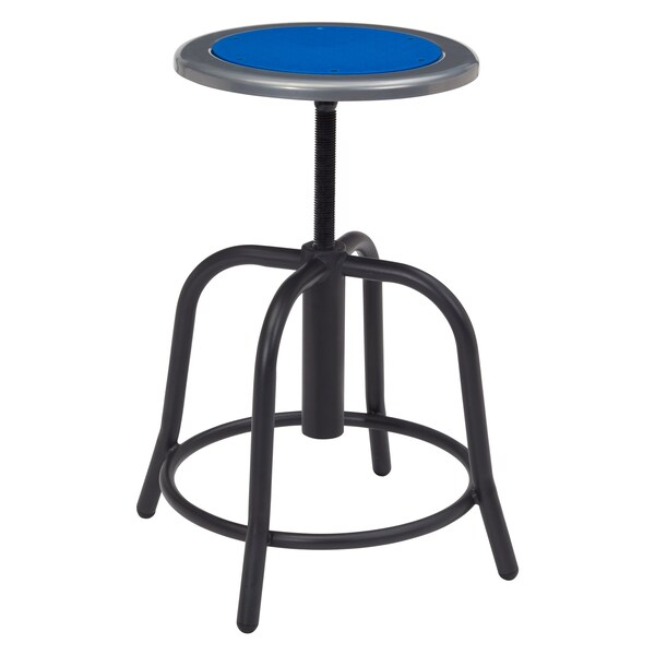 National Public Seating Height Adjust Swivel Stool, 18"-24", Persian Blue Seat/Black Frame - 6825-10
