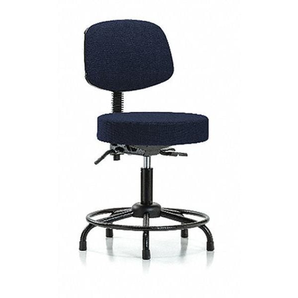 Blue Ridge Ergonomics Ben Stool, Med, Fab, Bk, RT, Tilt, Gld, Nav - BR-FMBST-RT-T1-RG-F45