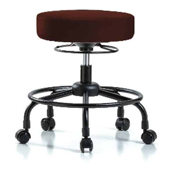 Blue Ridge Ergonomics Desk Stool, Vinyl, RT, Casters, Burg - BR-VDHSO-RT-RC-8569