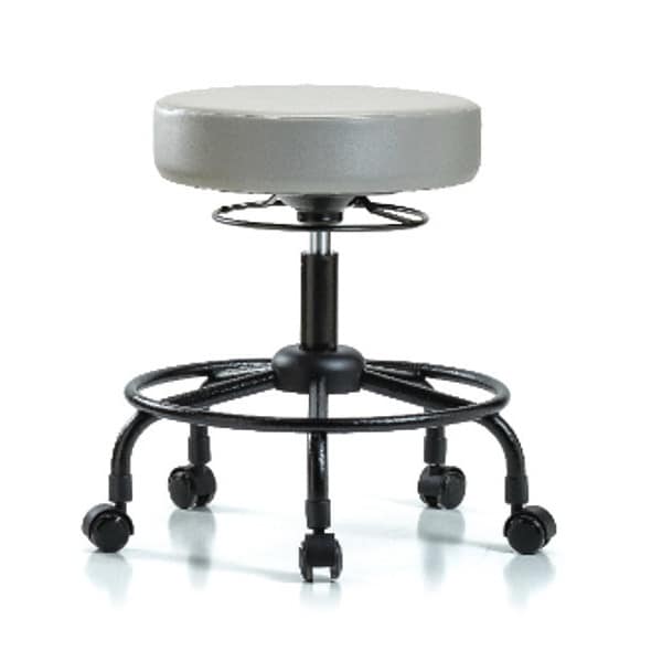 Blue Ridge Ergonomics Bench Stool, Med, Vinyl, RT, Casters, Dov - BR-VMBSO-RT-RC-8567
