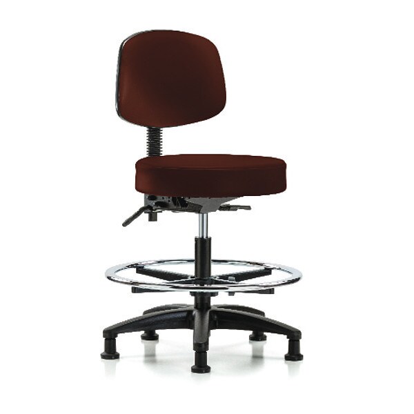 Blue Ridge Ergonomics Bench Stool, Med, Vin, Bk, Tilt, CF, Gld, Burg - BR-VMBST-RG-T1-CF-RG-8569