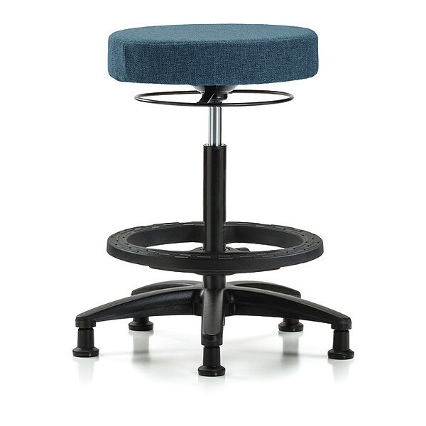 Blue Ridge Ergonomics Bench Stool, Hi, Fabric, BF, Glides, Blu - BR-FHBSO-RG-BF-RG-F43