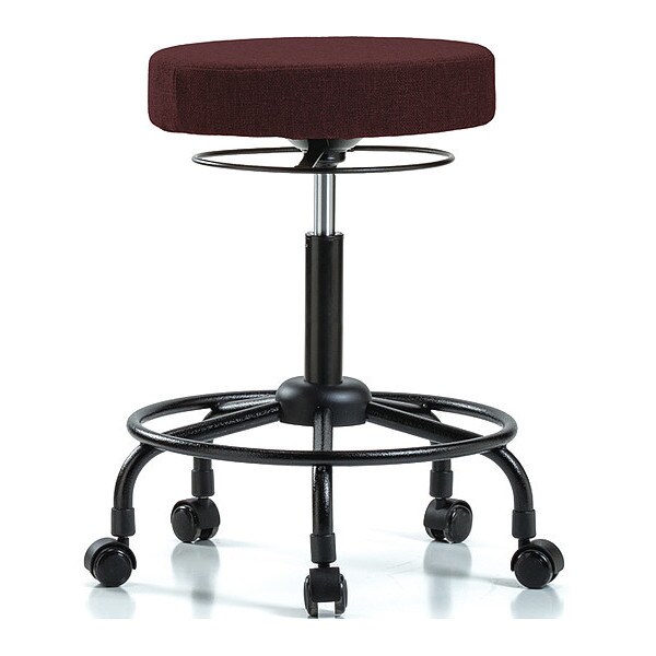 Blue Ridge Ergonomics Bench Stool, Med, Fabric, RT, Casters, Bur - BR-FMBSO-RT-RC-F41