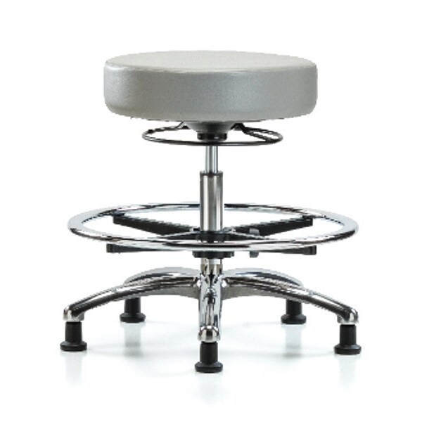 Blue Ridge Ergonomics Bench Stool, Med, Vin, Chrm, CF, Glides, Dov - BR-VMBSO-CR-CF-RG-8567