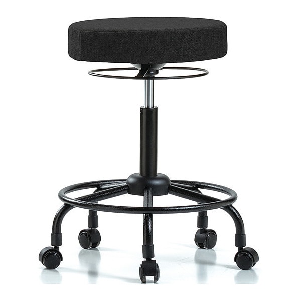 Blue Ridge Ergonomics Bench Stool, Med, Fabric, RT, Casters, Blk - BR-FMBSO-RT-RC-F42