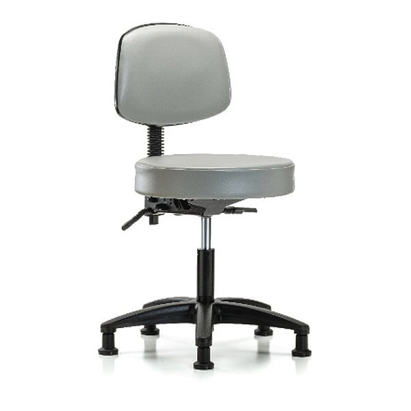 Blue Ridge Ergonomics Desk Stool, Vinyl, Bk, Glides, Dov - BR-VDHST-RG-T0-RG-8567