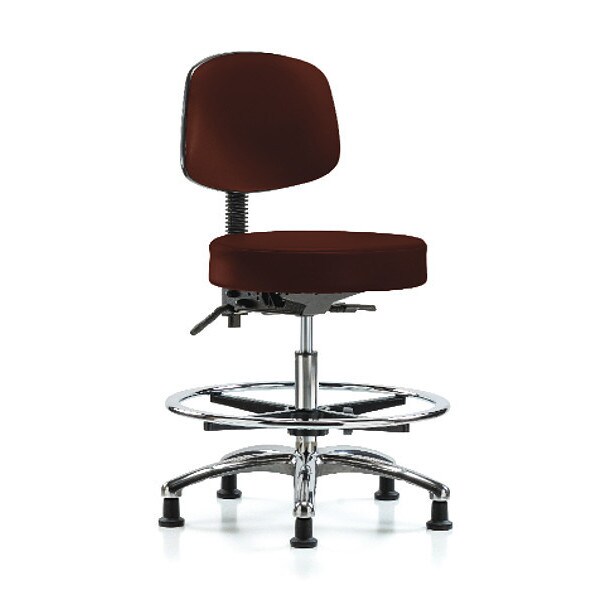Blue Ridge Ergonomics Ben Stool, Med, Vin, Bk Chrome, CF, Gld, Burg - BR-VMBST-CR-T0-CF-RG-8569