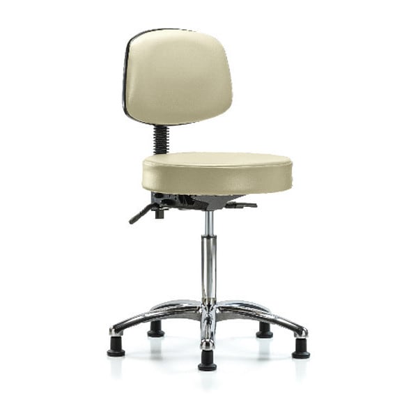 Blue Ridge Ergonomics Ben Stool, Med, Vin, Bk, Chrome, Tilt Gld, Wht - BR-VMBST-CR-T1-NF-RG-8501