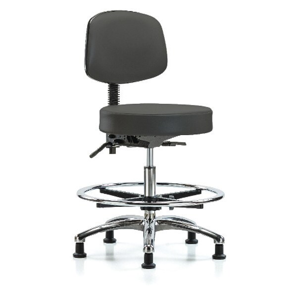 Blue Ridge Ergonomics Ben Stool, Vin Med, Bk, CF, Gld, Gry - BR-VMBST-CR-T1-CF-RG-8605