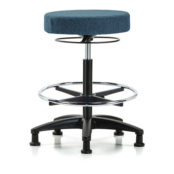 Blue Ridge Ergonomics Bench Stool, Hi, Fabric, CF, Glides, Blu - BR-FHBSO-RG-CF-RG-F43
