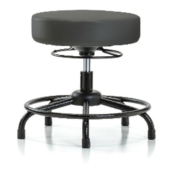 Blue Ridge Ergonomics Desk Stool, Vinyl, RT, Glides, Gry - BR-VDHSO-RT-RG-8605