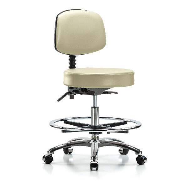 Blue Ridge Ergonomics Ben Stool, Vin Med, Bk, CF, Cast, Wht - BR-VMBST-CR-T1-CF-CC-8501