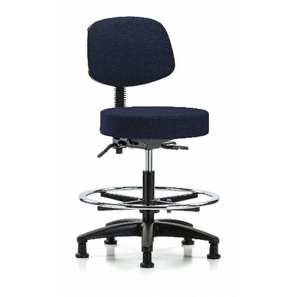 Blue Ridge Ergonomics Bech Stool, Med, Fab, Bk, Tilt, CF, Gld, Nav - BR-FMBST-RG-T1-CF-RG-F45