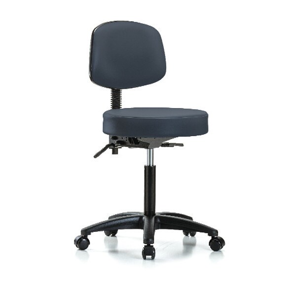 Blue Ridge Ergonomics Bench Stool, Med, Vin, Bk, Tilt, Cast, Nav - BR-VMBST-RG-T1-NF-RC-8582
