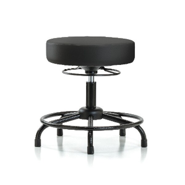 Blue Ridge Ergonomics Bench Stool, Med, Vinyl, RT, Glides, BLK - BR-VMBSO-RT-RG-8540