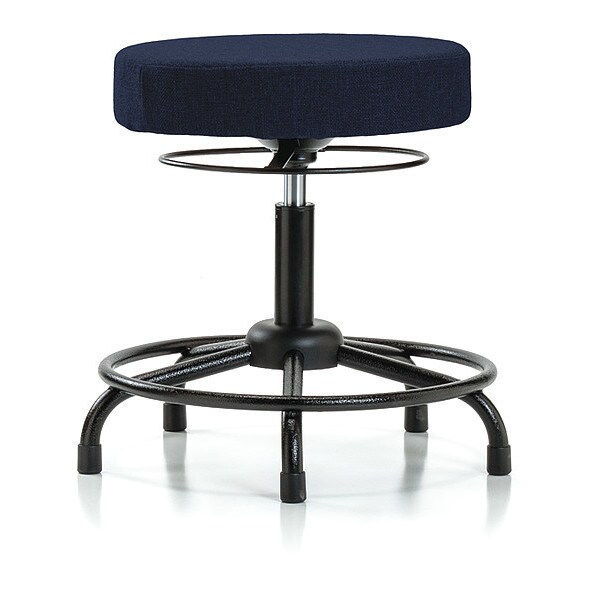 Blue Ridge Ergonomics Desk Stool, Fabric, RT, Glides, Nav - BR-FDHSO-RT-RG-F45