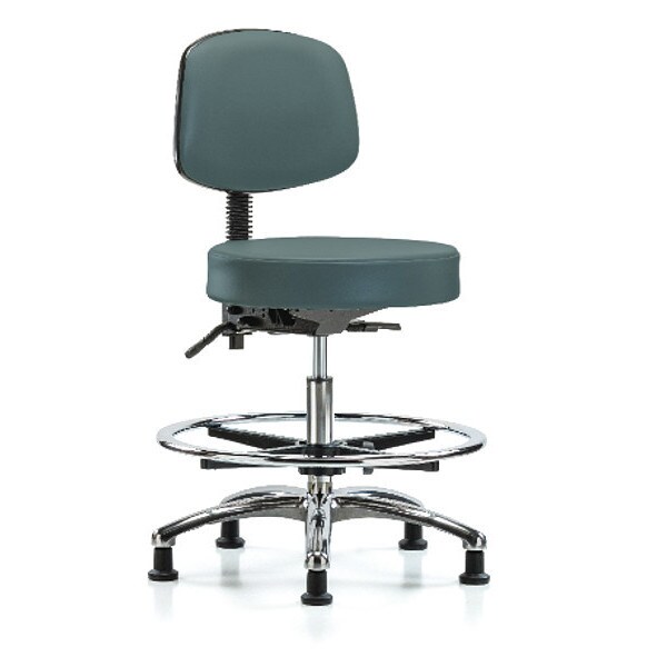 Blue Ridge Ergonomics Ben Stool, Vin Med, Bk, CF, Gld, Blu - BR-VMBST-CR-T1-CF-RG-8546