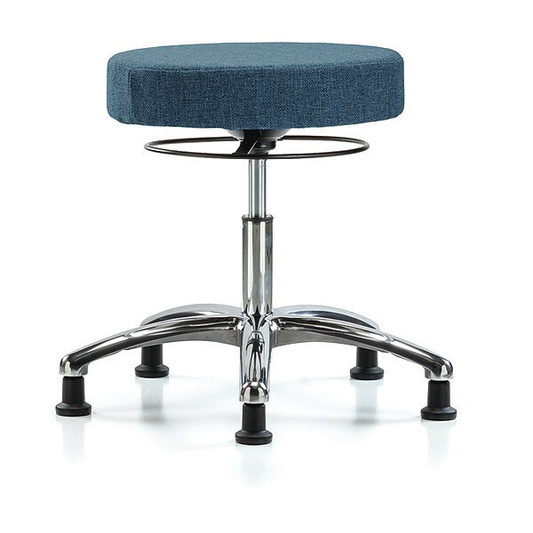 Blue Ridge Ergonomics Desk Stool, Chrome, Fabric, Glides, Blu - BR-FDHSO-CR-RG-F43