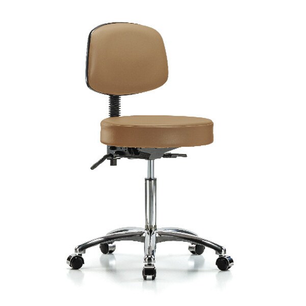 Blue Ridge Ergonomics Ben Stool, Med, Vinyl, Bk, Cast, Taupe - BR-VMBST-CR-T1-NF-CC-8584