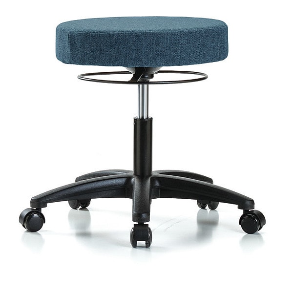 Blue Ridge Ergonomics Desk Stool, Fabric, Casters, Blu - BR-FDHSO-RG-RC-F43