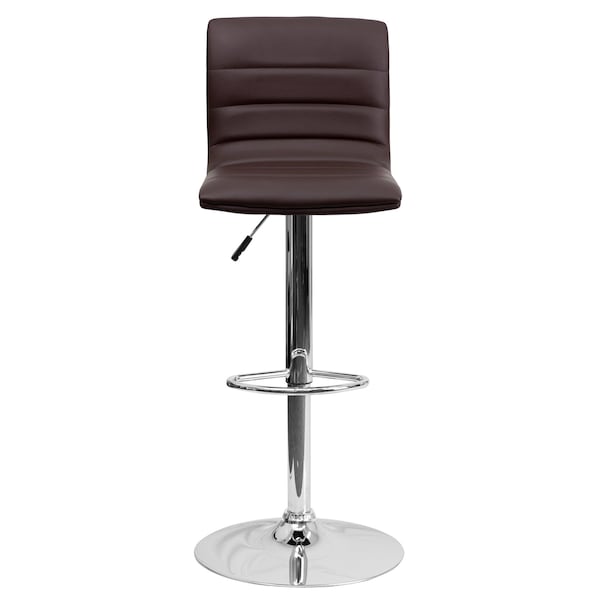 Flash Furniture Brown Vinyl Barstool, Adj Height - CH-92023-1-BRN-GG