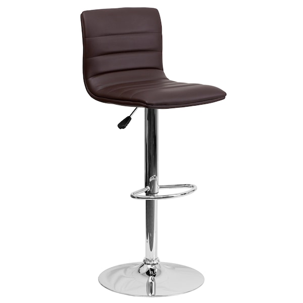 Flash Furniture Brown Vinyl Barstool, Adj Height - CH-92023-1-BRN-GG