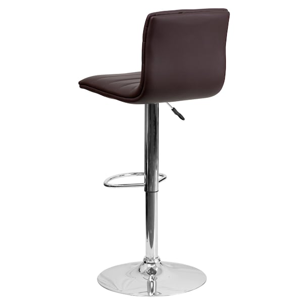 Flash Furniture Brown Vinyl Barstool, Adj Height - CH-92023-1-BRN-GG