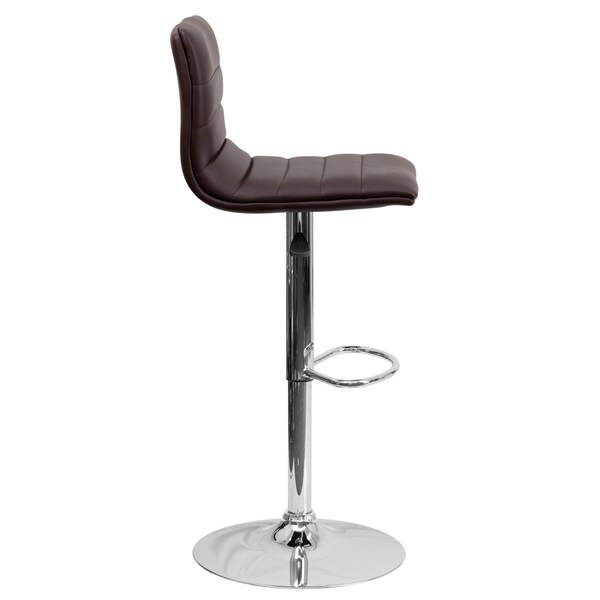 Flash Furniture Brown Vinyl Barstool, Adj Height - CH-92023-1-BRN-GG