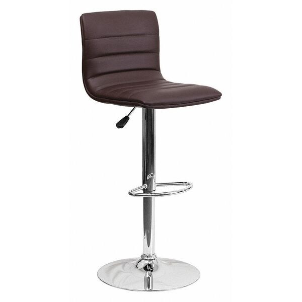 Flash Furniture Brown Vinyl Barstool, Adj Height - CH-92023-1-BRN-GG