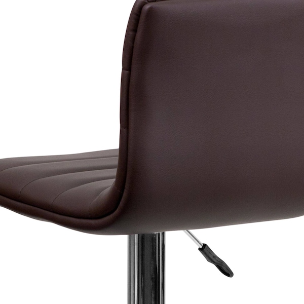 Flash Furniture Brown Vinyl Barstool, Adj Height - CH-92023-1-BRN-GG