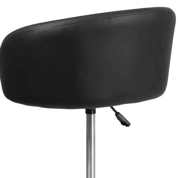 Flash Furniture Black Vinyl Barstool, Adj Height, Backrest: Barrel Back - CH-TC3-1066L-BK-GG