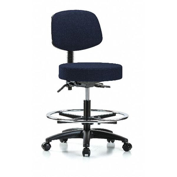 Blue Ridge Ergonomics Bech Stool, Med, Fab, Bk, Tilt, CF, Cast, Nav - BR-FMBST-RG-T1-CF-RC-F45