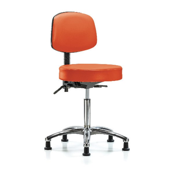 Blue Ridge Ergonomics Ben Stool, Med, Vin, Bk, Chrome, Gld, Orange - BR-VMBST-CR-T0-NF-RG-8613