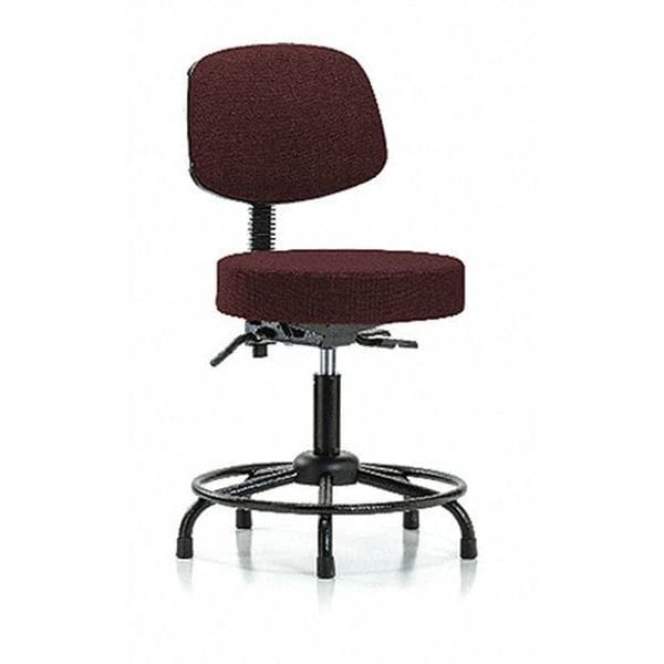 Blue Ridge Ergonomics Bench Stool, Med, Fab, Bk, RT, Glides, Bur - BR-FMBST-RT-T0-RG-F41