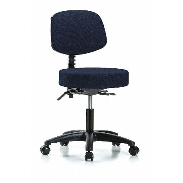 Blue Ridge Ergonomics Desk Stool, Fabric, Bk, Tilt Casters, Nav - BR-FDHST-RG-T1-RC-F45