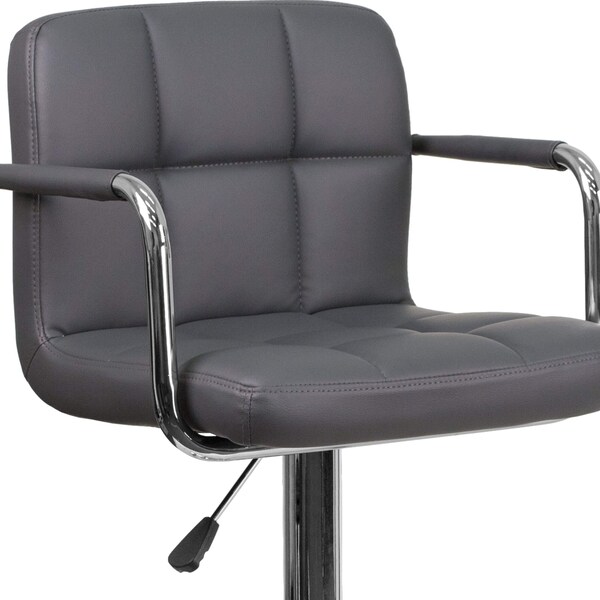 Flash Furniture Gray Quilted Vinyl Barstool, PK2 - 2-CH-102029-GY-GG