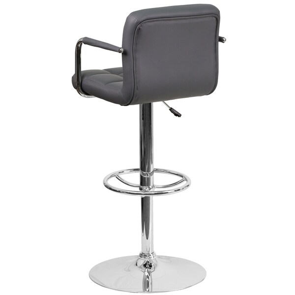 Flash Furniture Gray Quilted Vinyl Barstool, PK2 - 2-CH-102029-GY-GG