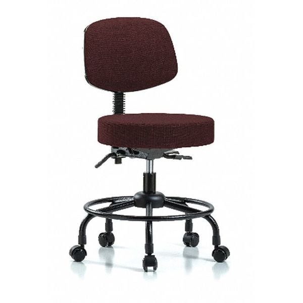 Blue Ridge Ergonomics Desk Stool, Fab, Bk, RT, Tilt, Casters, Bur - BR-FDHST-RT-T1-RC-F41