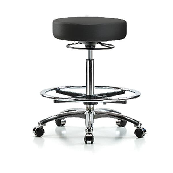 Zoro Select Bench Stool, Hi, Chrm, Vin, CF, Castrs, BLK - BR-VHBSO-CR-CF-CC-8540