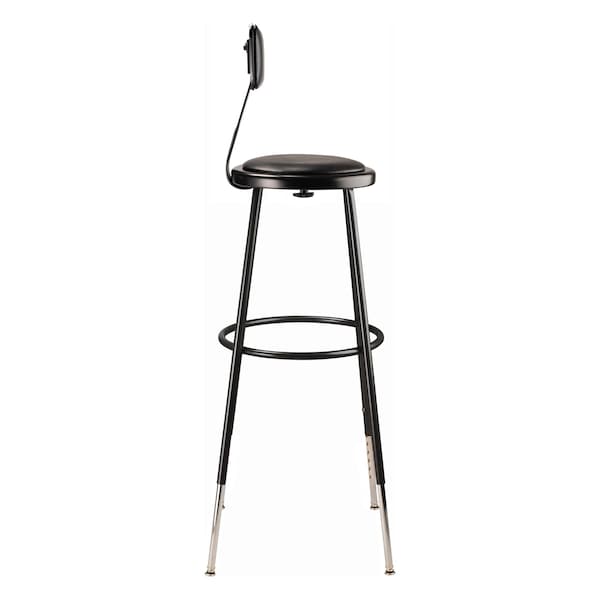 National Public Seating Blk Vinyl Stool Back, 31-39"H, Stationary - 6430HB-10