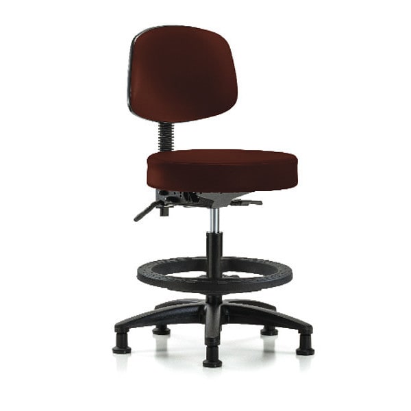 Blue Ridge Ergonomics Bench Stool, Med, Vin, Bk, Tilt, BF, Gld, Burg - BR-VMBST-RG-T1-BF-RG-8569